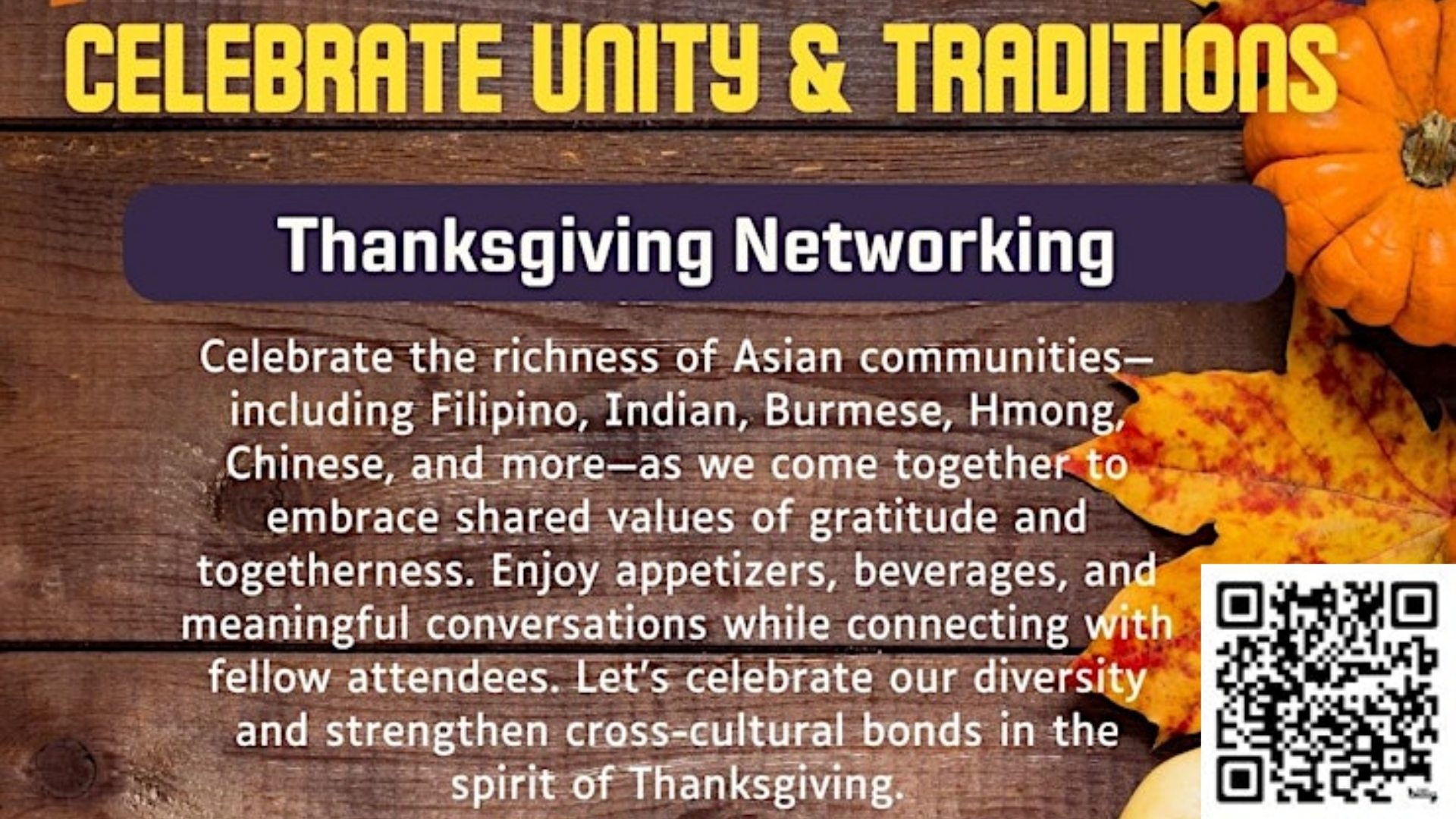 Thanksgiving Celebration of Unity & Traditions banner